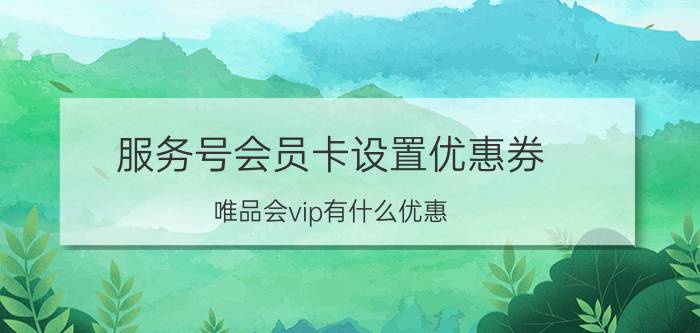 服务号会员卡设置优惠券 唯品会vip有什么优惠？